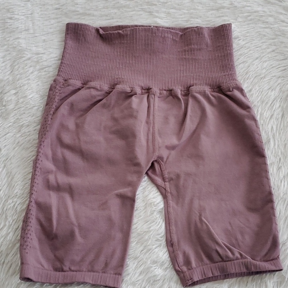 NWOT Free People Good Karma Bike Shorts Elderberry Tea